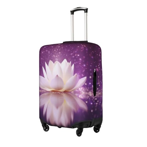 Flower Purple Printed Luggage Cover Elastic, Washable, Universal Fit 18-32 Inch Travel Suitcase Cover Easy To Identify2