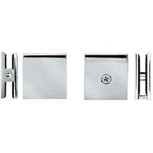 C.R. LAURENCE SCU4BN CRL Brushed Nickel Square Style Hole-in-Glass Fixed Panel U-Clamp