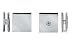 CRL Brushed Nickel Square Style Hole-in-Glass Fixed Panel U-Clamp