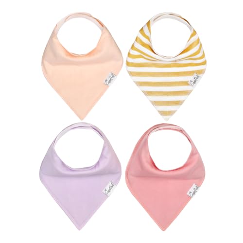 Image of Copper Pearl 4 Pack Soft Cotton Baby Bibs for Drooling and Teething, Absorbent Drool Bibs for Baby Girl and Boy, Adjustable to Fit Newborns to Toddlers, Tons of Styles (Sweetheart)