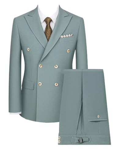 Men's Suit Daily Leisure 2-Piece Double Breasted Buttons Jacket & Pants Set