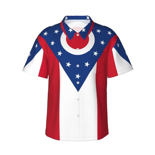 Chemise de vacances homme et short imprimé drapeau de l'Ohio