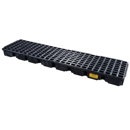 Eagle 4 Drum Spill Containment Pallet, Forklift Pockets, Made in USA, Black