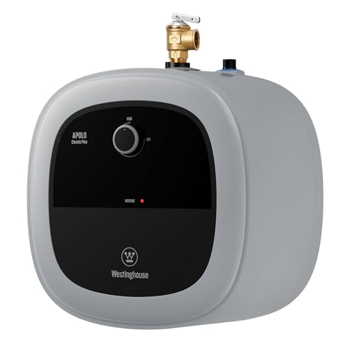 Westinghouse 4 Gallon Electric Mini Tank Water Heater, 120V, 1440W Instant Hot Water for Point of Use, Compact Under Sink & RV Design, Easy Wall/Floor Mount, CSA Listed (Gray)