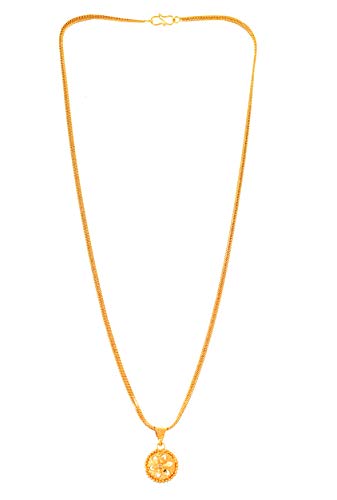 Image of Handicraft Kottage 1gm 22Ct Gold Plated chain with Pandent |latest & Stylish High Gold Plated Celebrity Inspired Gold Chain /Necklace /Jewellery Set /Fashion jewellery for Mens,Womens Girls