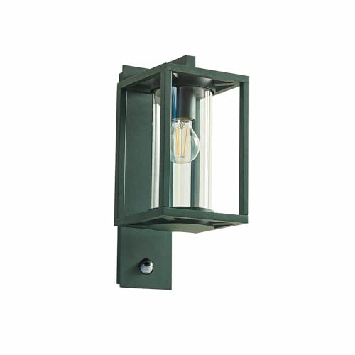 Lucande Wandleuchte außen Ferda mit Bewegungsmelder (spritzwassergeschützt (Modern) in Grün aus Aluminium (1 flammig, E27) - Wandlampe für Außenwand/Hauswand Haus Terrasse und Balkon Lucande Wandleuchte außen Ferda mit Bewegungsmelder (spritzwassergeschützt (Modern) in Grün aus Aluminium (1 flammig, E27) - Wandlampe für Außenwand/Hauswand Haus Terrasse und Balkon