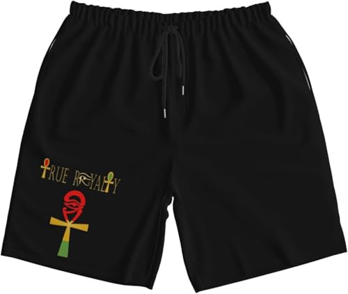 True Royalty Melanin Kemetic Ankh African Mens Swim Trunks Quick Dry Board Shorts 7