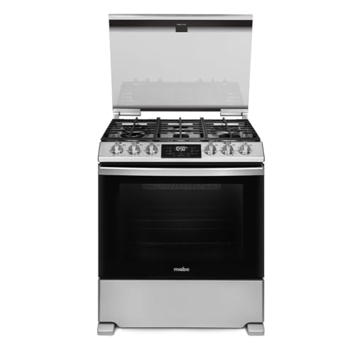 La mejor selección de Estufa Mabe Acero Inoxidable para comprar hoy. 44 Mabe Estufa de Piso a Gas LP, Color Black Slate, 76 cm, Acero Inoxidable, Display Glass Touch, Air Fry, 5 Quemadores, Sistema de Horneado por Convección, Modelo EMH7614DATMBS0