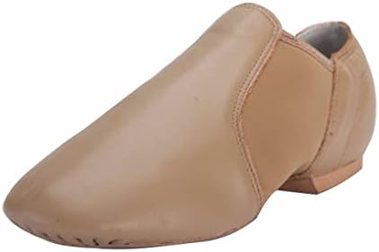 Linodes Leather Jazz Shoe Slip On for Girls and Boys (Toddler/Little Kid/Big Kid) Brown 13M Little Kid