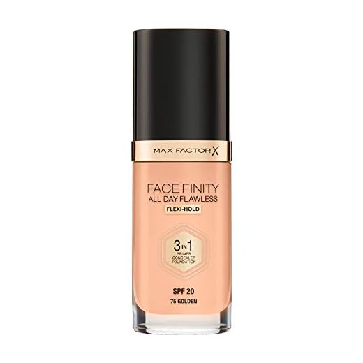 Max Factor FaceFinity 3 en 1 All Day Flawless Base de Maquillaje Tono 075 Golden, 119 gr