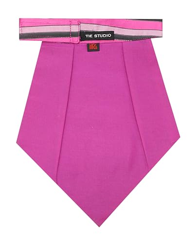 Image of TIE STUDIO Mens Pink Strips Cravat | pack of 1 | Size -12 x 9 inches | tweed fabric | Microfiber | Superior finishing | Packaging - White box |