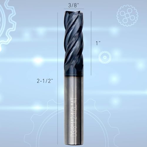 Image of Carbide End Mill Cutter 3 /8 Inch Square Nose 4 Flutes Drill Bit