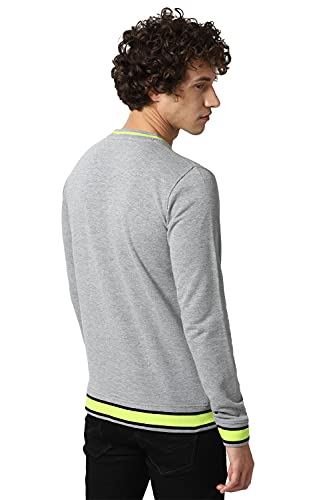 Image of Peter England Cotton Blend Men Crew Neck Sweatshirt