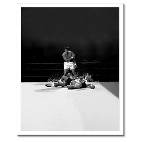 Poster Boxer Fight decoration murale cadre noir 40 x 50 cm H8165M_RBPL1Q