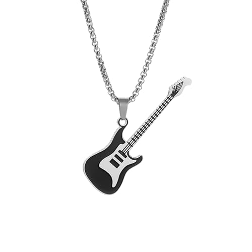 Bijoux guitare rock pendentif acier au style punk alternatif