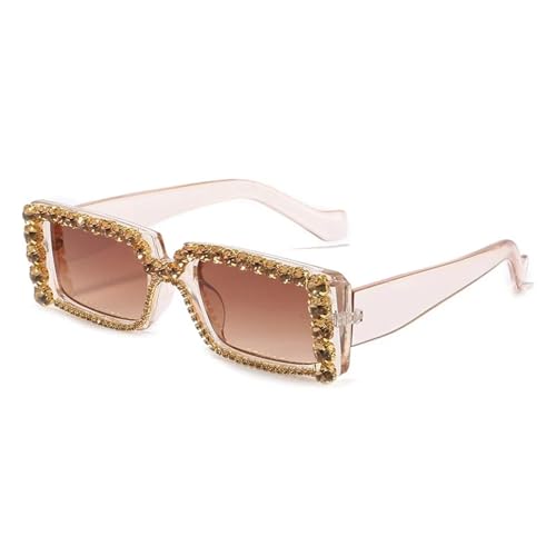 Lunettes de soleil luxe à strass monture haute couture unisexe UV400