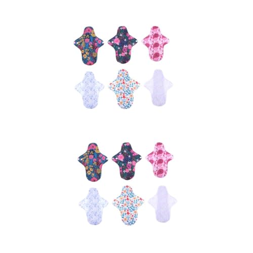 NOLITOY 12piezas Compresas Menstruales Reutilizables Toallas Sanitarias Lavables y Absorbentes Diseño y Cómodo Para Maternidad y Postparto