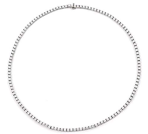 Collier Blanc Or ET Zircon CUBIQUE Collier PLAQUÉ Rhodium Argent Tennis - en Argent 925 Cover