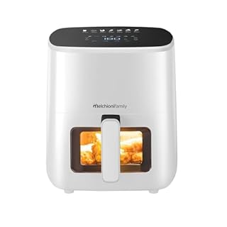 Melchioni Family | MARIANNA NEW Friggitrice ad Aria 5L Air Fryer Compatta con Contenitore Antiaderente, Display Touch, 7 Programmi, Timer 60 min, Temperatura 80°-200°C, 1500W