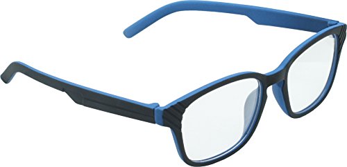 True Gear iShield Anti Reflective Computer Glasses Block Blue Light and Harmfull UV with Clear Lens for Kids and Teens - Active Style - Black and Blue with 2 in 1 Stylus Pen