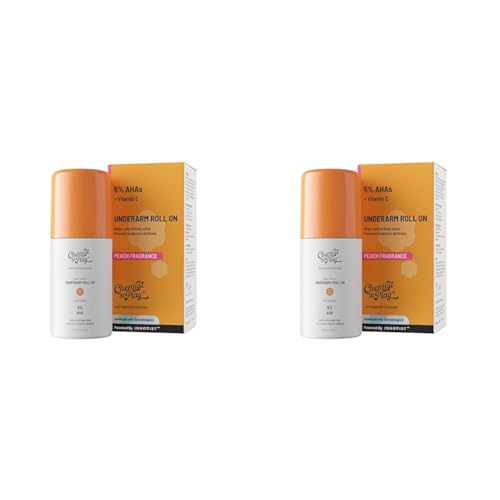 Image of Chemist At Play UnderArm Roll On with 5% AHA, Lactic Acid & 1% Mandelic Acid|Prevents Body Odour, Fades Pigmentation & Kills Bacteria|0% Aluminium & 0% Alcohol | Peach Fragrance| 40ml - Pack of 2