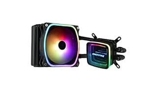ENERMAX AQUAFUSION ADV ARGB 120mm AIO CPU Wasserkühlung Dual Chamber für Intel LGA1700/AMD AM5 Support 250W+ TDP (1x SquA RGB 120 PWM Lüfter); ELC-AQFA120-SQA, schwarz