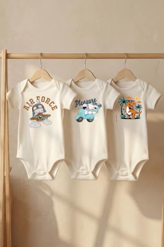 Organik%100 Pamuklu 3'lü Set Pilot Tavşan Baskılı Kısa Kollu…