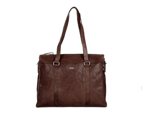 Serviette Spikes & Sparrow Bronco brun foncé avec compartiments multiples pour ordinateur