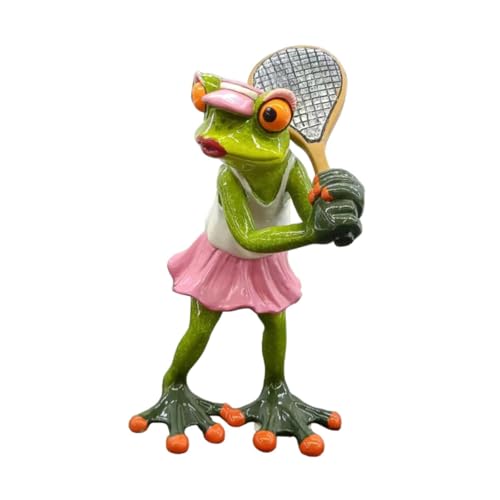 Grenouille de tennis avec figurine décorative amusante et ornement de bureau moderne