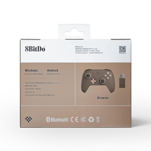 Image of AKNES 8Bitdo Ultimate 2C 2.4G Wireless Controller for Windows PC and Android, with Hall Effect Joysticks and Hall Triggers, 1000Hz Polling Rate and Mappable Buttons L4 /R4 (Bronn)