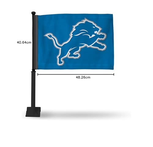 Rico Industries NFL Tampa Bay Buccaneers schwarze doppelseitige Autoflagge – 40,6 x 48,3 cm – starke Stange zum Einhaken an Auto/LKW/Auto