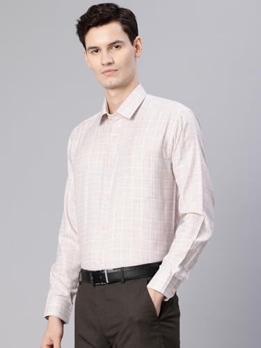Image of Majestic Man Men's Pure Cotton Slim Fit Checkred Full Sleeve Classic Collar Everyday Formal Shirt