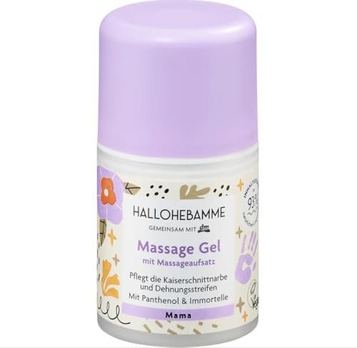 Image of HALLOHEBAMME Massage Gel for Caesarean Section Scars and Stretch Marks with Panthenol and Immortelle, Vegan, 50 ml