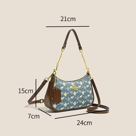 Bolso de hombro estampado vintage de mujer con refinado acabado clásico 4