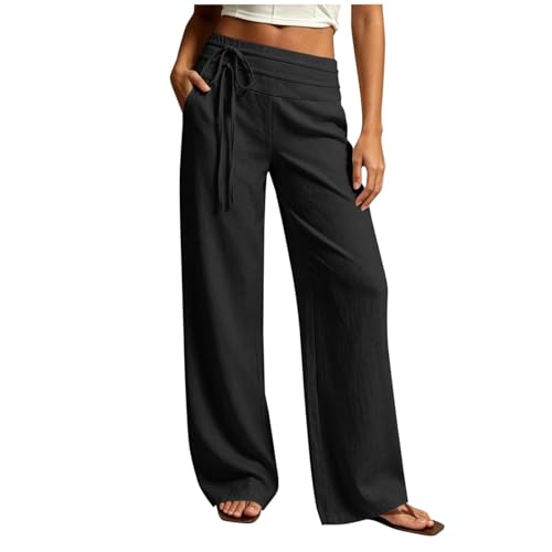 Pantalon été en lin femme pour la plage et les sorties décontractées