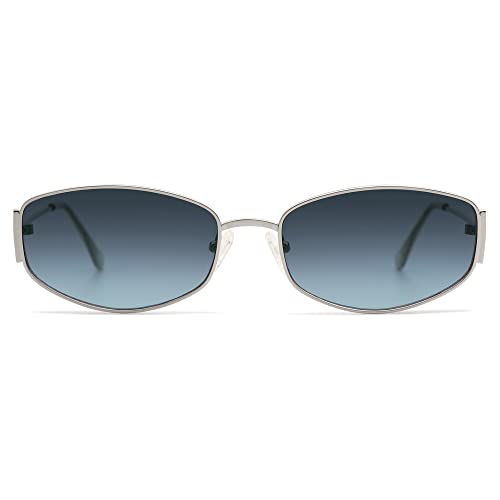 Retro Oval Sunglasses For Women Men Hexagonal Rectangle Metal Frame Sun Glasses AP3625