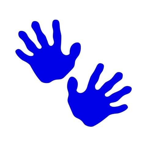 LiteMark Sensory Path Durable Blue Handprint Decals 4 Pairs - Mix and Match with Our Other Shapes and Phrases to Create Great Activities for Children in The Classroom, Daycare or playroom Cover