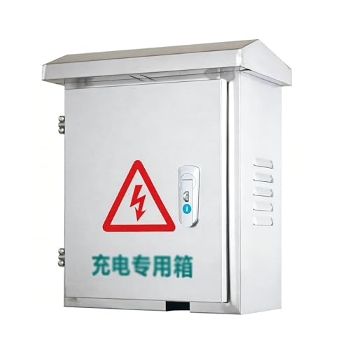 Boîtier borne de recharge extérieure 60x50x20cm en acier avec range-câbles