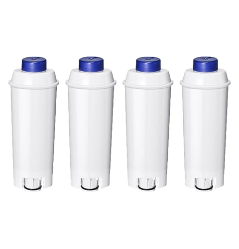 Mutital de agua para cafeteras automáticas DeLonghi con descalcificador de carbón activo Filtros Delonghi para series De'Longhi ECAM, ETAM, EC, BC, Repuesto DLSC002, SER3017 y 5513292811 (4 unidades)