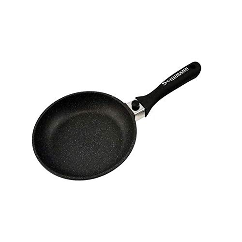 Schumann Professionnel - Poêle Moove Revêtement en Pierre - Compatible Tous feux dont Induction - Fonte d'Aluminium - Manche Amovible en Silicone - Couvercle Non-Inclus - 20cm