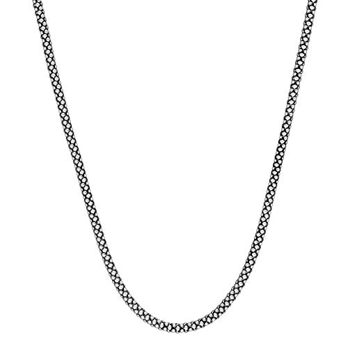 Collier chaîne pop-corn en argent idéal pour créer un look de chaînes superposées tendance