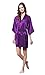 Satin Kimono Rhinestone Maid of Honor Robe (Large, Purple)