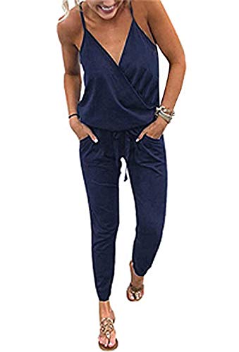 Prettygarden women's summer deep v neck spaghetti strap drawstrin…