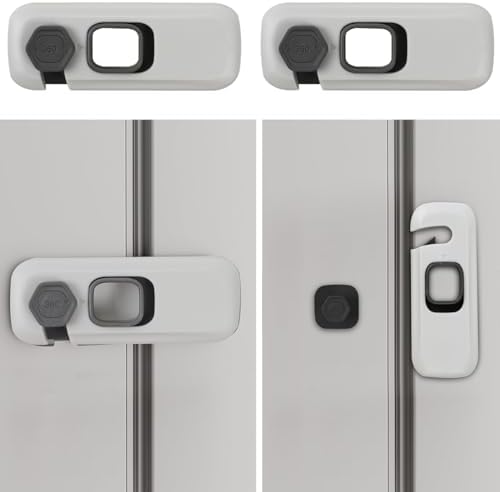 2Pack Child Proof Refrigerator Lock,Fridge Locks for Kids with Sticky Adhesive Pads,Baby Safety Locks for Fridges, Cabinets, Drawers, Double Doors and More (2 Pack)