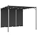 Festnight Gazebo Pergola da Giardino 3x3m/3x4m Telo Scorrevole Poliestere Impermeabile Struttura in Acciaio con Tetto a Scomparsa Antracite/Crema