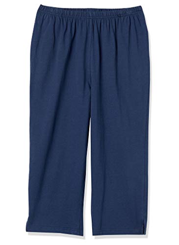 AmeriMark Women’s Capri Pants - Full Elastic Waist Pedal Pushers - Ladies 100% Cotton Pull-On Cropped Pants - Side Pockets4