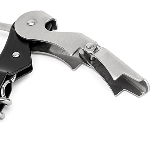 Miniatura 4 de Jata HVIN2202 - Abridor de Vino, Sacacorchos de Palanca con doble impulso articulado, Incluye navaja cortacápsulas y abridor de tapones, De acero inoxidable, ABS (Paquete de 2)