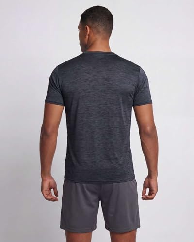 Men's Quick Dry Fit Dri-Fit Short Sleeve Active Wear Training Athletic Essentials Crew T-Shirt Fitness Gym Wicking Tee Workout Casual Sports Running Tennis Exercise Undershirt Top - 5 Pack,Set 1-XL - 5