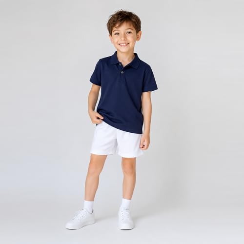 Image of Mud Kingdom Boys Polo Shirt Short Sleeve School Uniform Pique Polo Summer