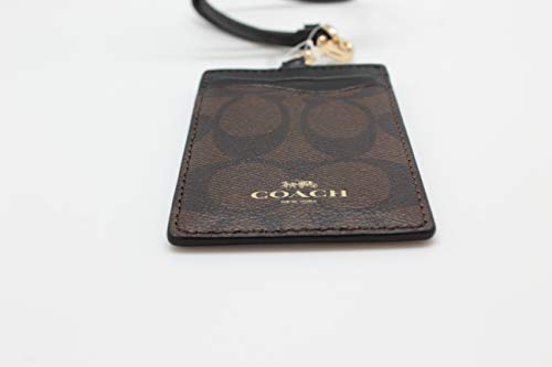 Coach Signature PVC Lanyard ID Badge Card Holder (Brown/Black) - image 3